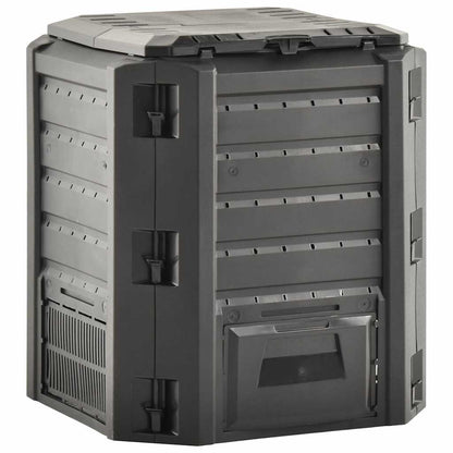 vidaXL Composter | Black | 100% PP | Large | Composter Bin | Square | Modern 3