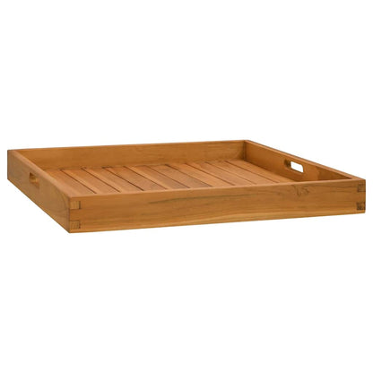 vidaXL Serving Tray 60x60 cm Solid Teak Wood 3