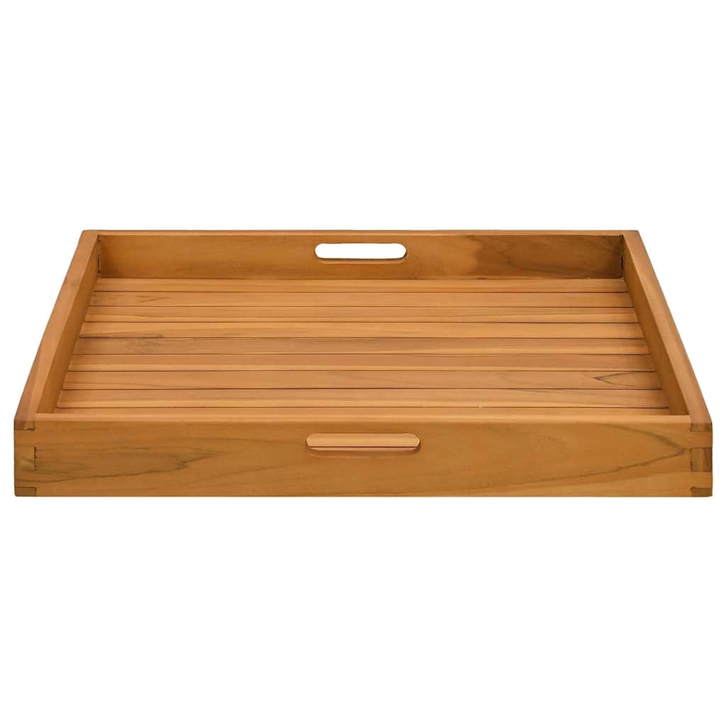 vidaXL Serving Tray 60x60 cm Solid Teak Wood 4