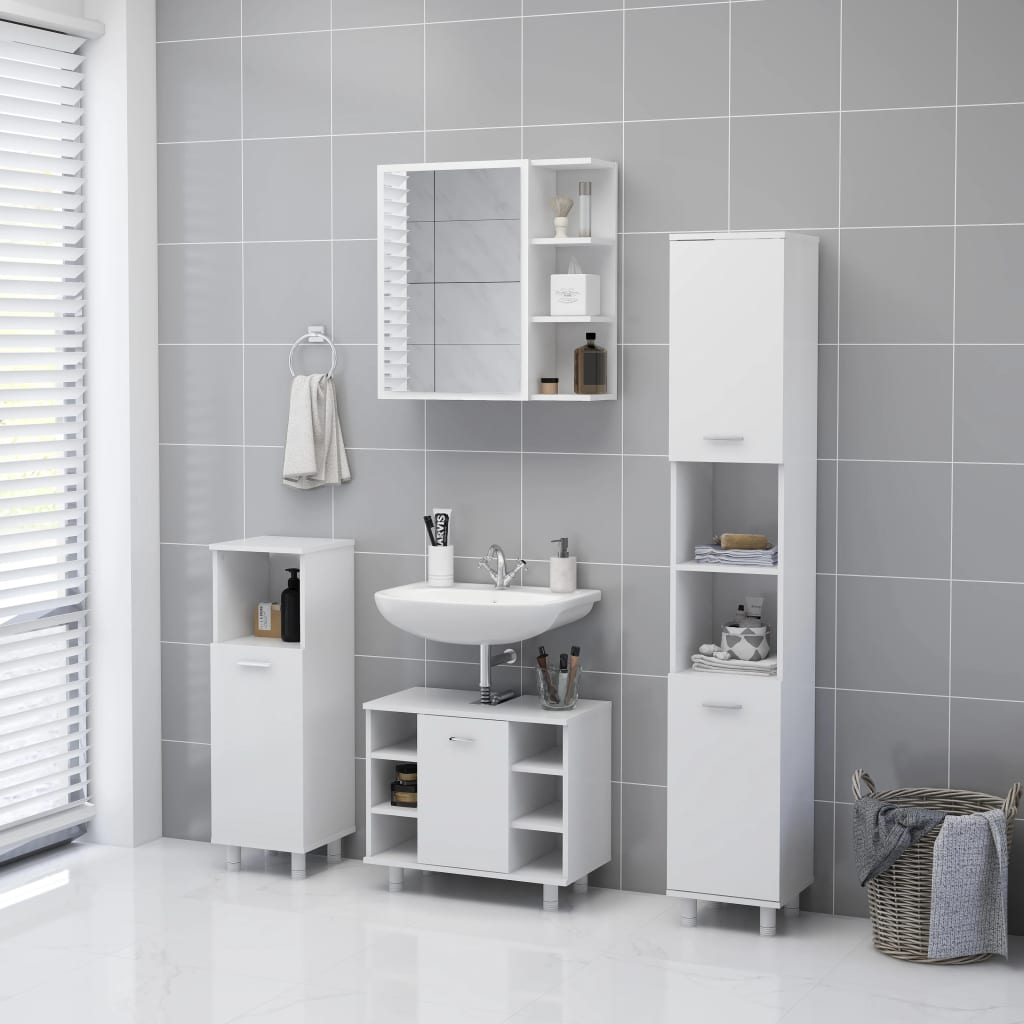 vidaXL Mirror Cabinet | White | Engineered wood, Acrylic | Medium 5