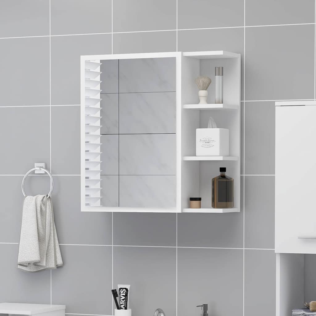 vidaXL Mirror Cabinet | White | Engineered wood, Acrylic | Medium 1