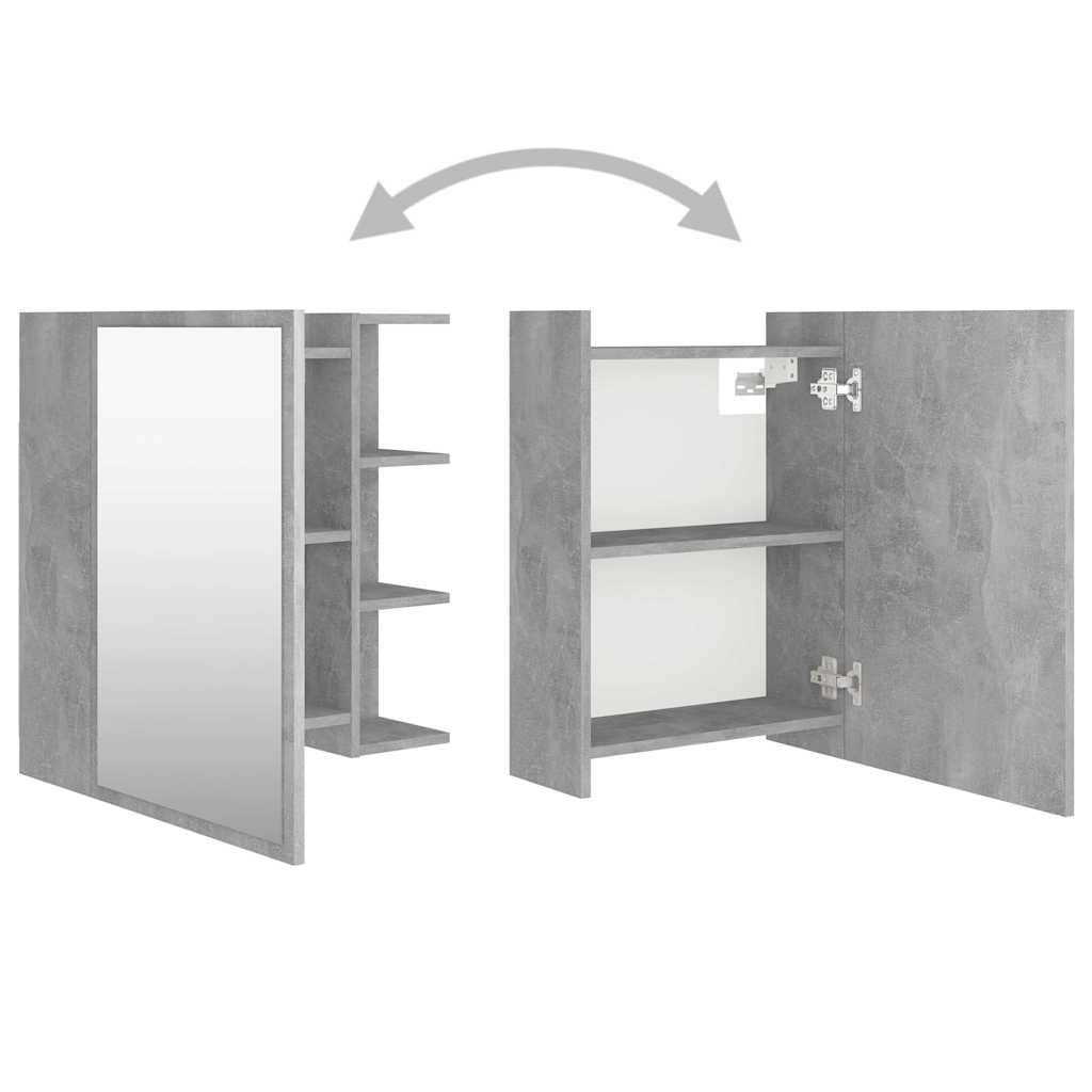 vidaXL Mirror Cabinet | Concrete grey | Engineered wood, acrylic | Medium 6