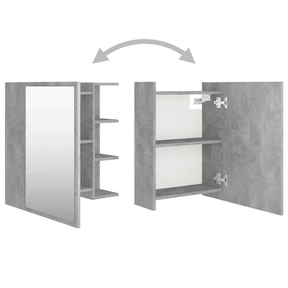 vidaXL Mirror Cabinet | Concrete grey | Engineered wood, acrylic | Medium 6
