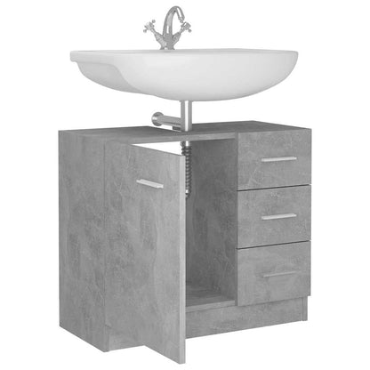 vidaXL Sink Cabinet | Concrete Grey | Engineered wood | 63 x 30 x 54 cm 4