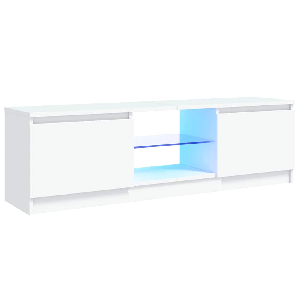 TV Cabinet with LED Lights White