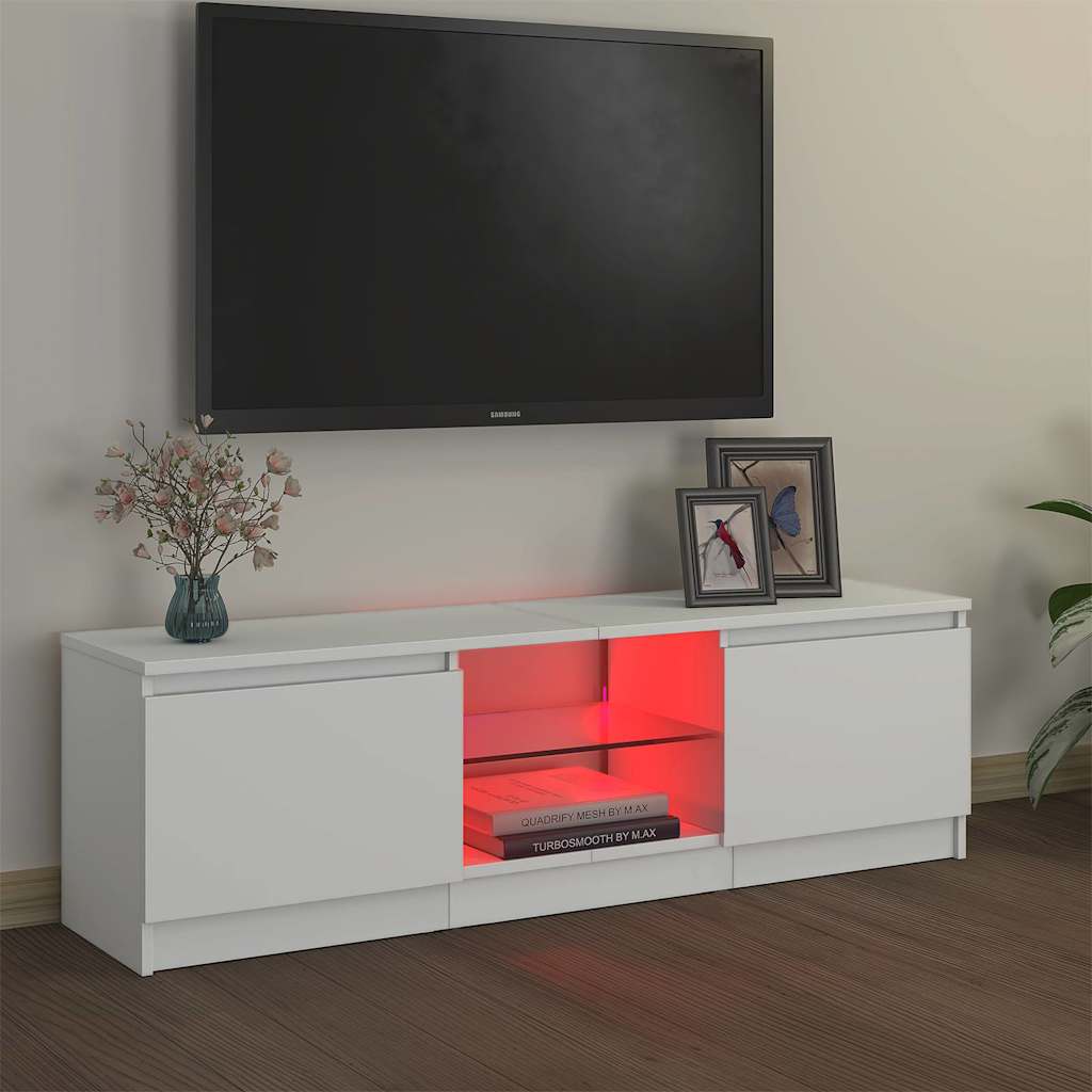 TV Cabinet with LED Lights White