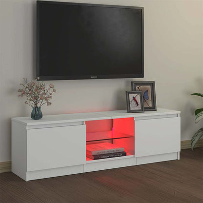 TV Cabinet with LED Lights White