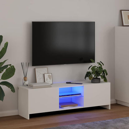 TV Cabinet with LED Lights White