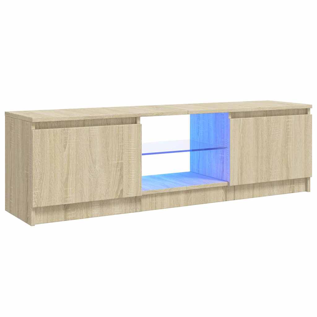 TV Cabinet with LED Lights Sonoma oak