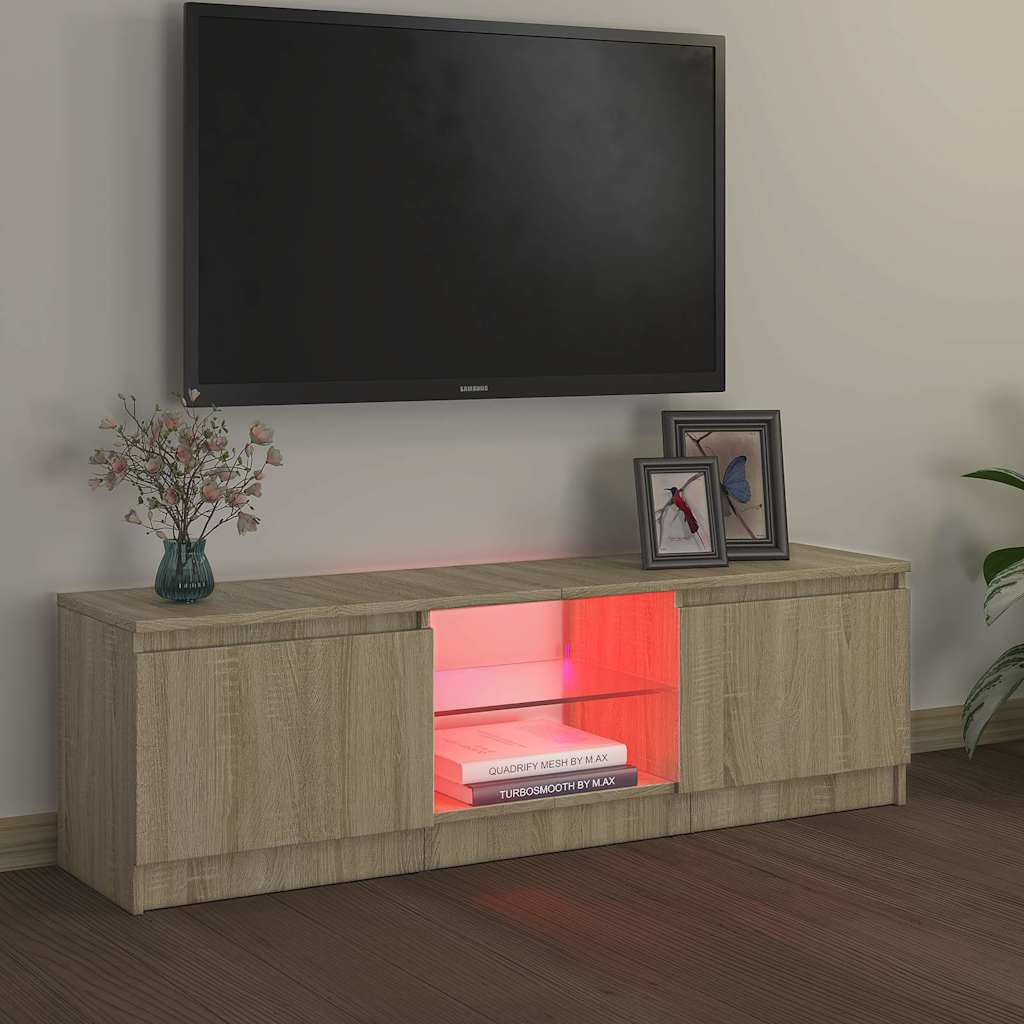 TV Cabinet with LED Lights Sonoma oak