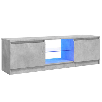 vidaXL TV Cabinet | Concrete grey | Engineered wood, tempered glass 2