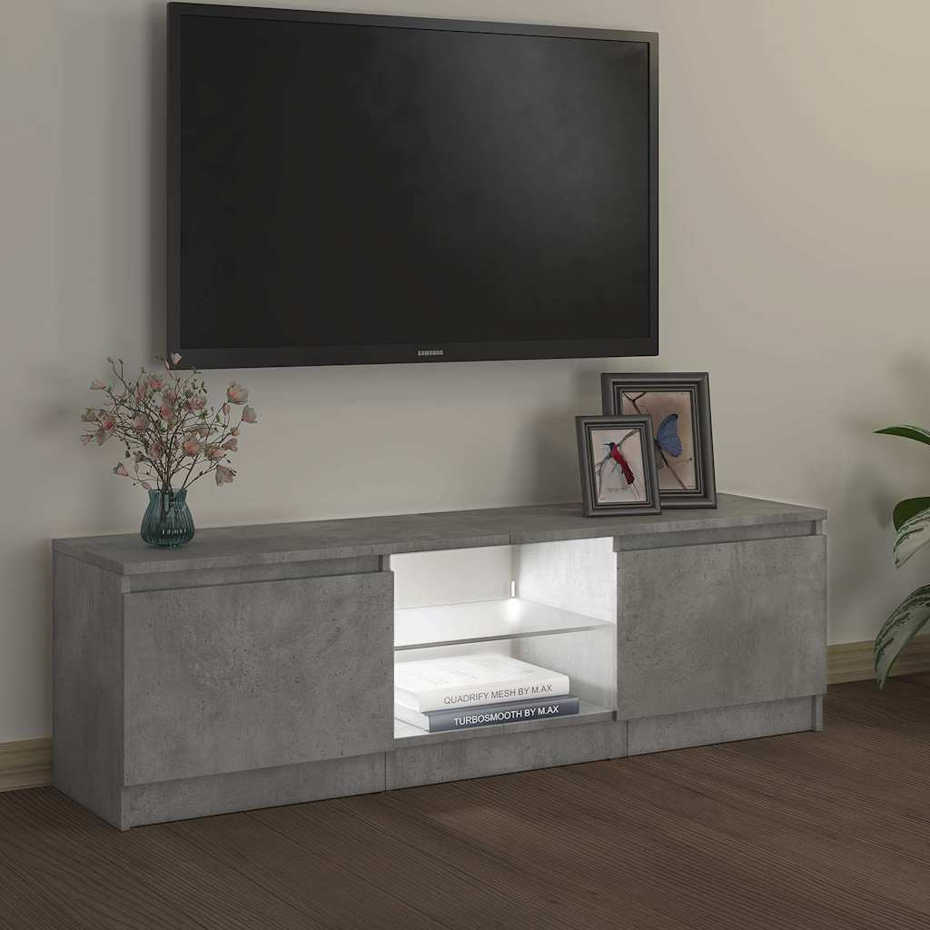 vidaXL TV Cabinet | Concrete grey | Engineered wood, tempered glass 5
