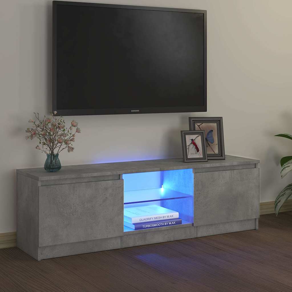 vidaXL TV Cabinet | Concrete grey | Engineered wood, tempered glass 6