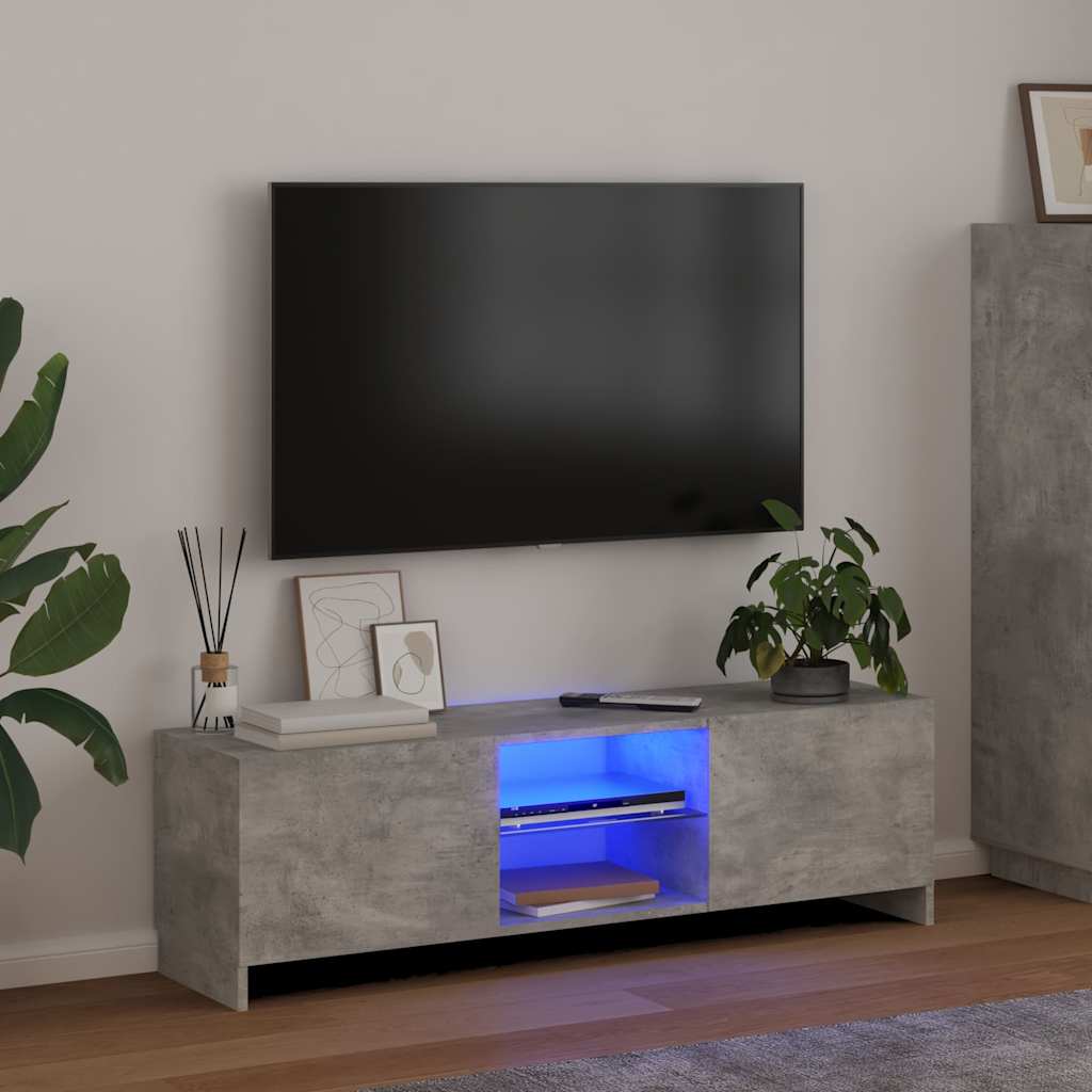 vidaXL TV Cabinet | Concrete grey | Engineered wood, tempered glass 1