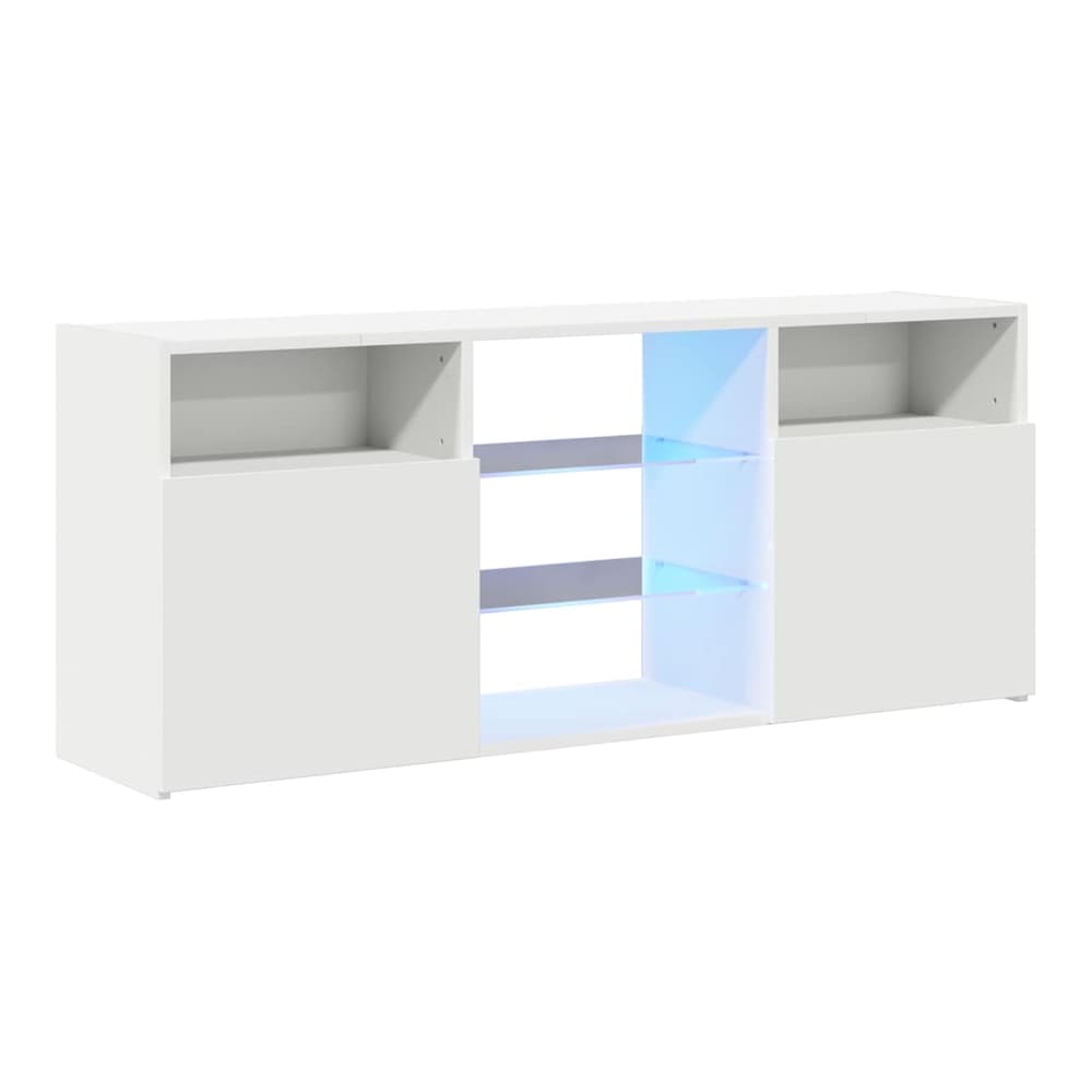 TV Cabinet with LED Lights 120x30x50 cm White