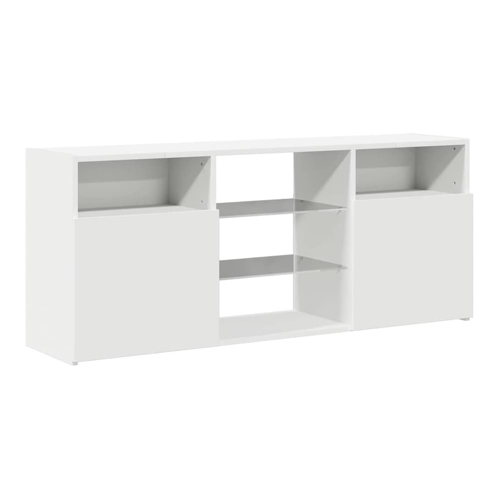 TV Cabinet with LED Lights 120x30x50 cm White