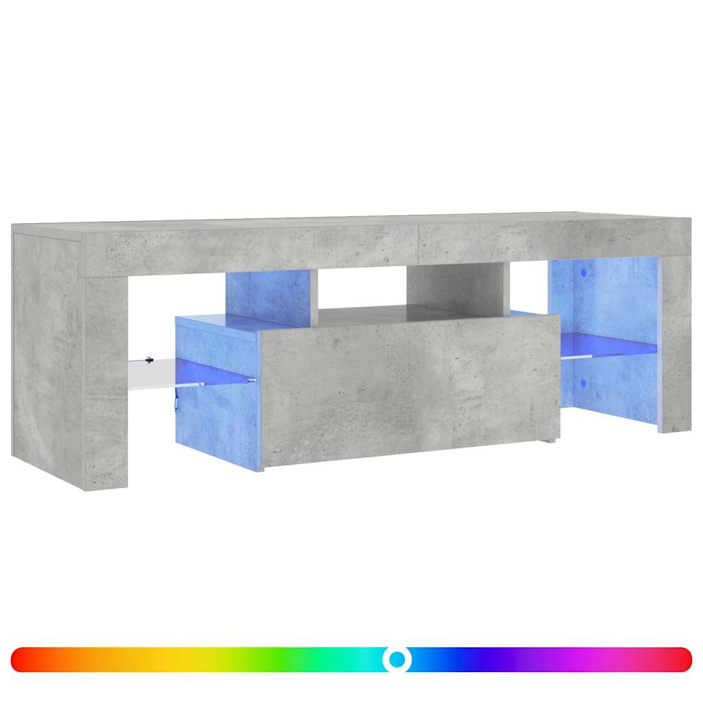 TV Cabinet with LED Lights Concrete Grey