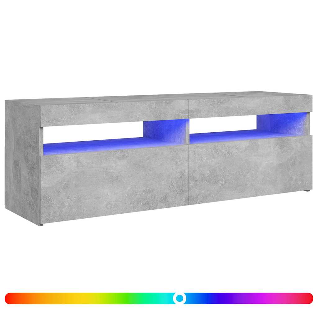 804377 vidaXL TV Cabinet with LED Lights Concrete Grey 120x35x40 cm 2