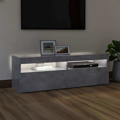 804377 vidaXL TV Cabinet with LED Lights Concrete Grey 120x35x40 cm 4
