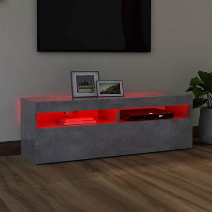 804377 vidaXL TV Cabinet with LED Lights Concrete Grey 120x35x40 cm 5