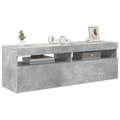 804377 vidaXL TV Cabinet with LED Lights Concrete Grey 120x35x40 cm 3