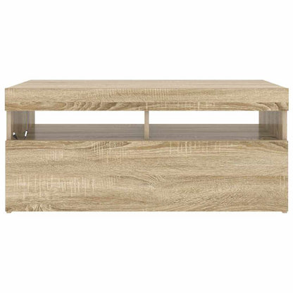 804385 vidaXL TV Cabinet with LED Lights Sonoma Oak 90x35x40 cm 5