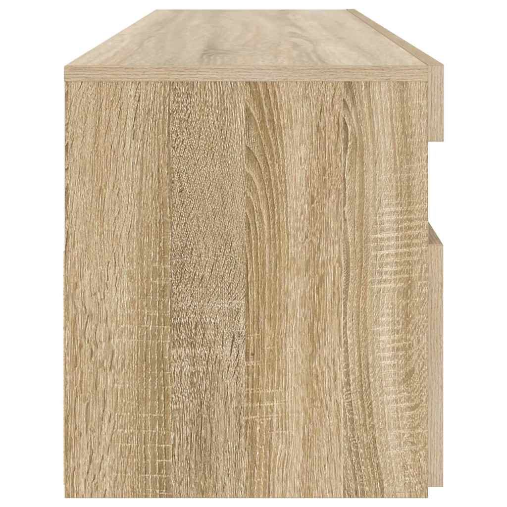 804385 vidaXL TV Cabinet with LED Lights Sonoma Oak 90x35x40 cm 6