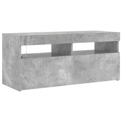 804386 vidaXL TV Cabinet with LED Lights Concrete Grey 90x35x40 cm 5