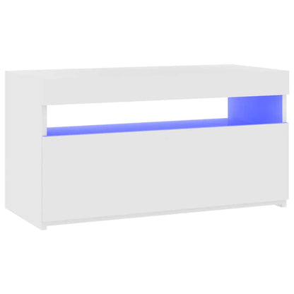 804391 vidaXL TV Cabinet with LED Lights White 75x35x40 cm 6