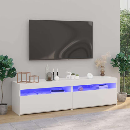 vidaXL TV Cabinet Set with LED Lights Engineered Wood 2 pcs