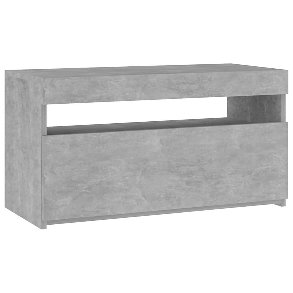 804399 vidaXL TV Cabinet with LED Lights Concrete Grey 75x35x40 cm 2