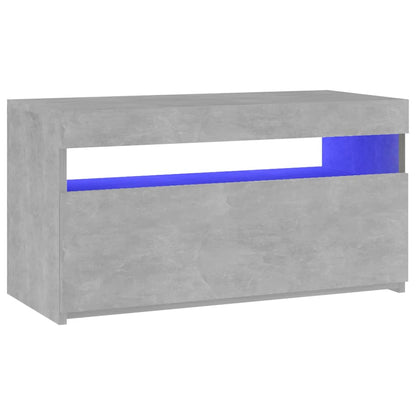 804399 vidaXL TV Cabinet with LED Lights Concrete Grey 75x35x40 cm 6