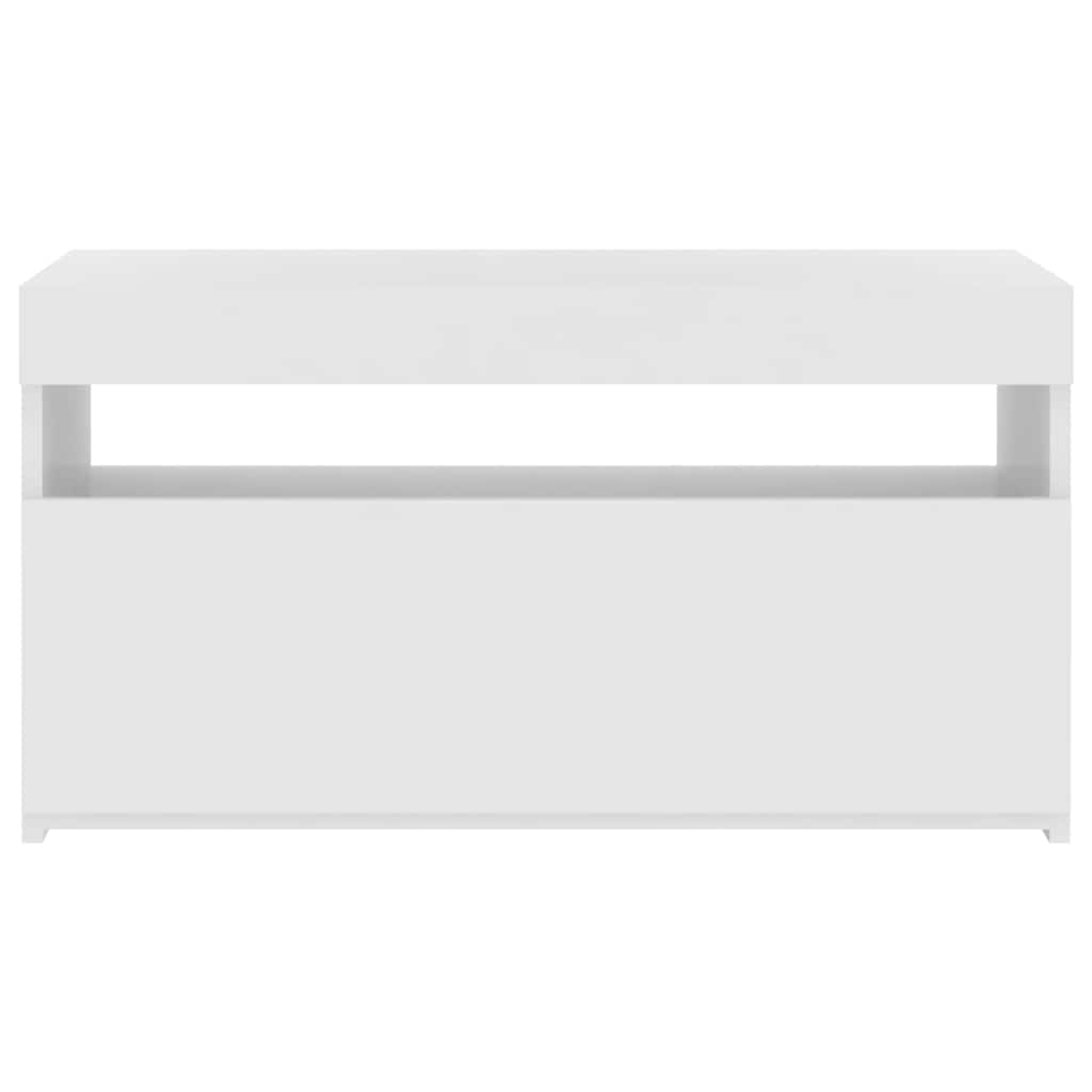 804403 vidaXL TV Cabinet with LED Lights High Gloss White 75x35x40 cm 6
