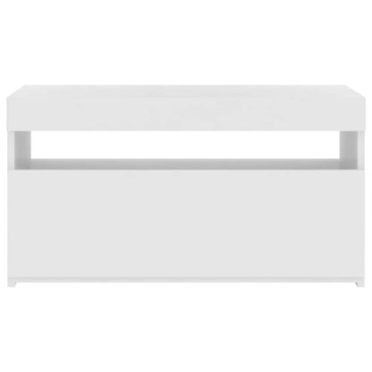 804403 vidaXL TV Cabinet with LED Lights High Gloss White 75x35x40 cm 6