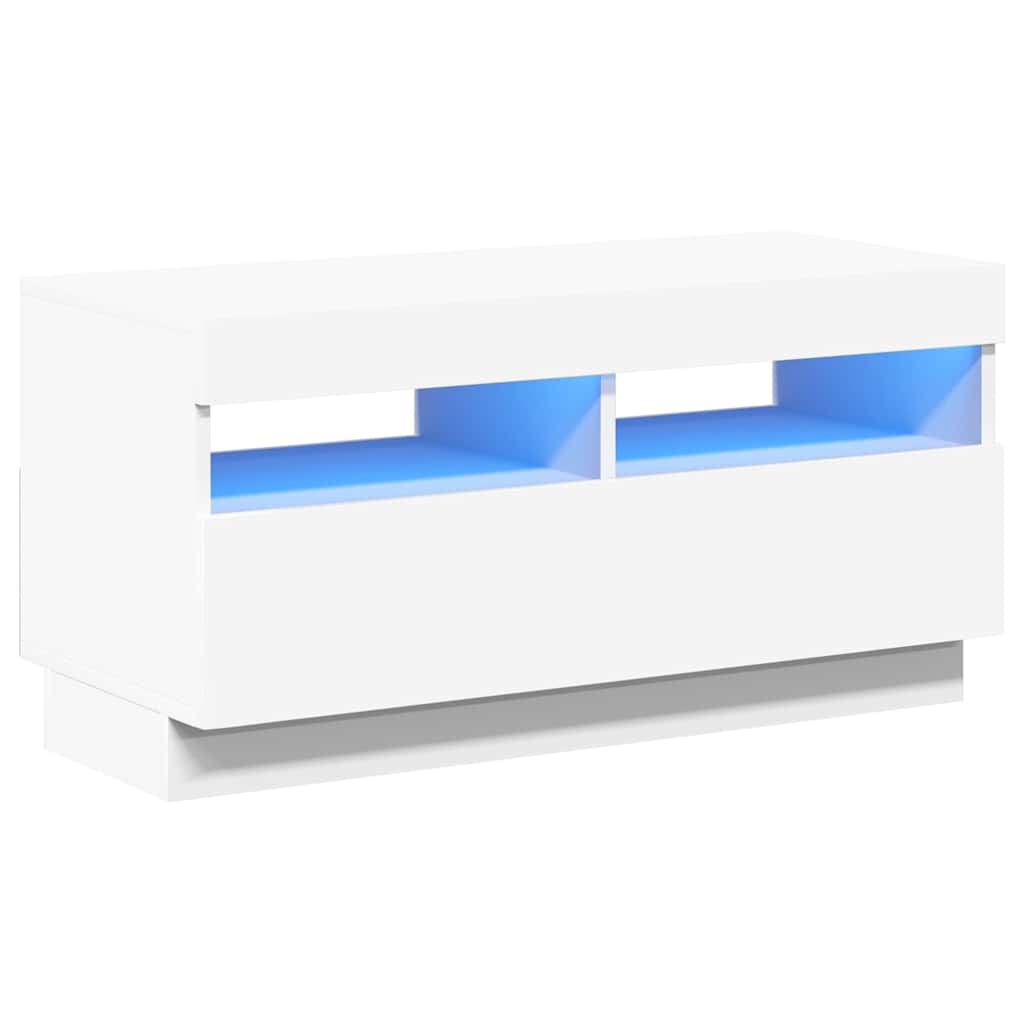 TV Cabinet with LED Lights 80x35x40 cm White 80 cm