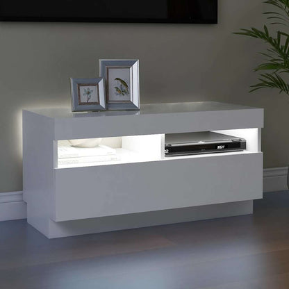 804445 vidaXL TV Cabinet with LED Lights White 80x35x40 cm 6