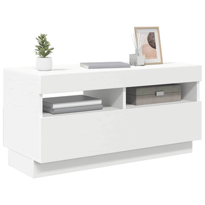 TV Cabinet with LED Lights 80x35x40 cm White 80 cm
