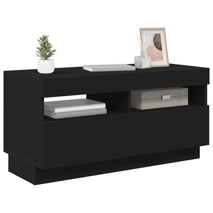 TV Cabinet with LED Lights 80x35x40 cm Black 80 cm