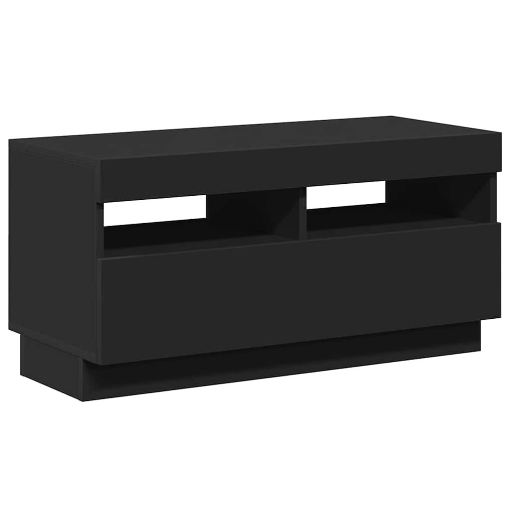 804446 vidaXL TV Cabinet with LED Lights Black 80x35x40 cm 6