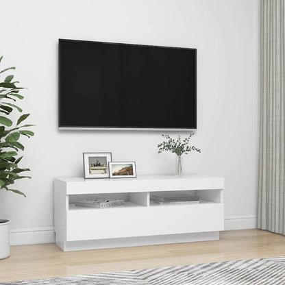 804454 vidaXL TV Cabinet with LED Lights White 100x35x40 cm 5