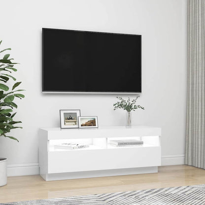 804454 vidaXL TV Cabinet with LED Lights White 100x35x40 cm 6