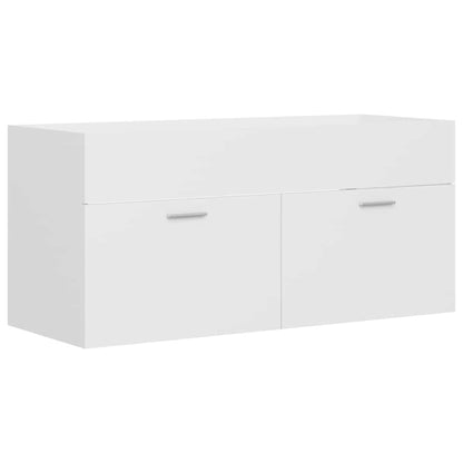 vidaXL Sink Cabinet White 100x38.5x46 cm Engineered Wood 2