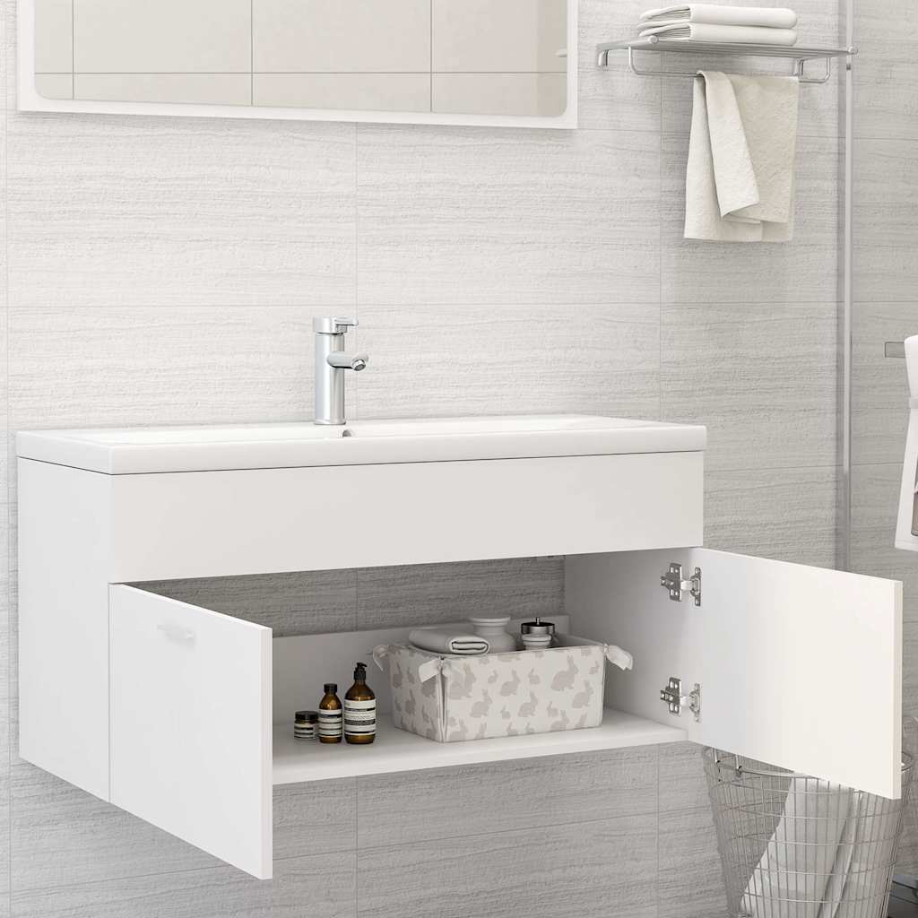 vidaXL Sink Cabinet White 100x38.5x46 cm Engineered Wood 3