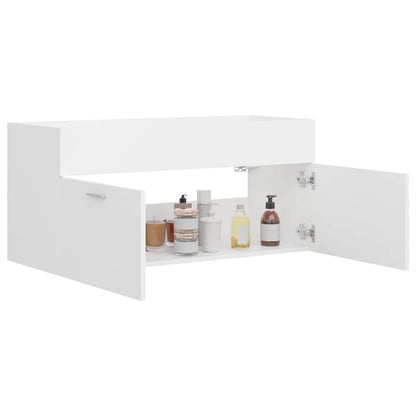 vidaXL Sink Cabinet White 100x38.5x46 cm Engineered Wood 4