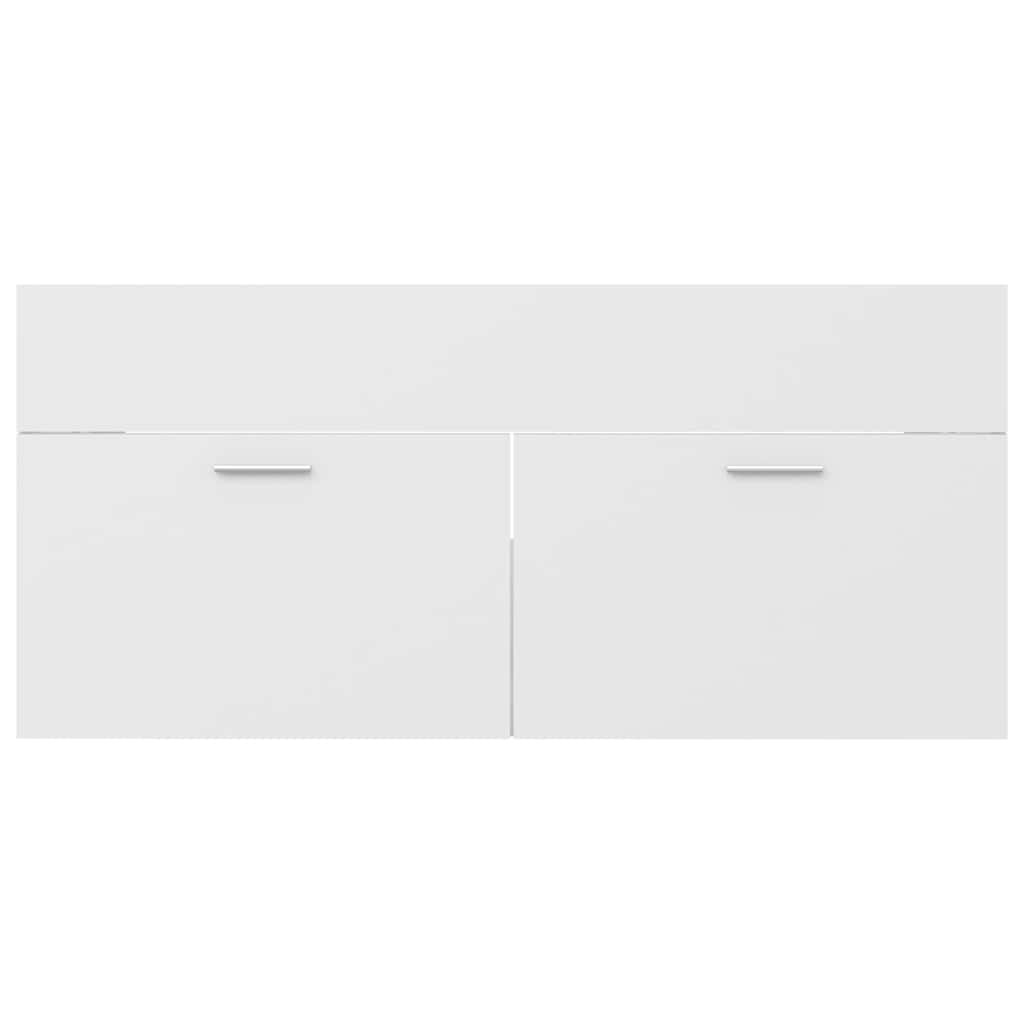 vidaXL Sink Cabinet White 100x38.5x46 cm Engineered Wood 6
