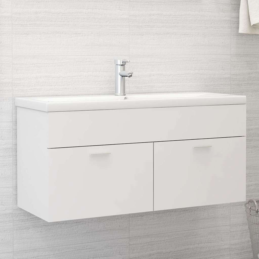 vidaXL Sink Cabinet White 100x38.5x46 cm Engineered Wood 1