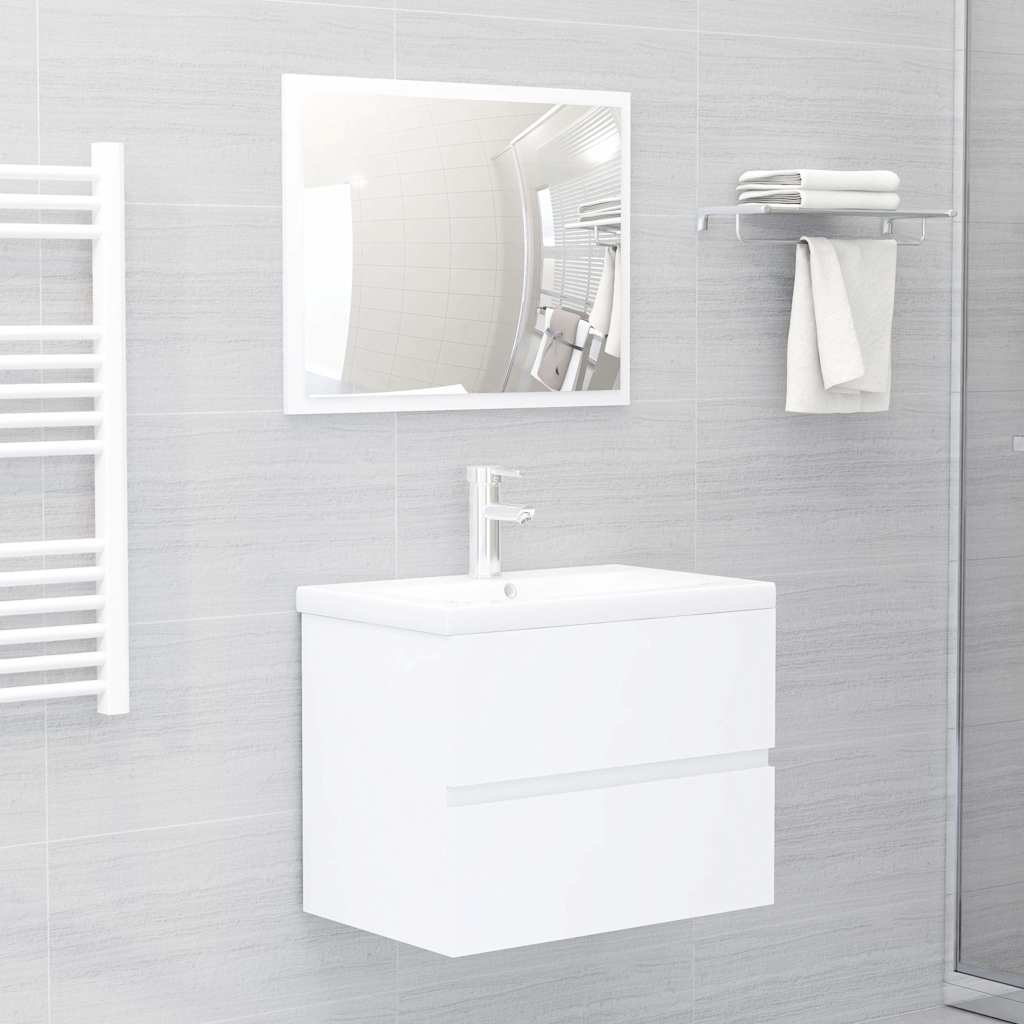 vidaXL Sink Cabinet White 60x38.5x45 cm Engineered Wood 3