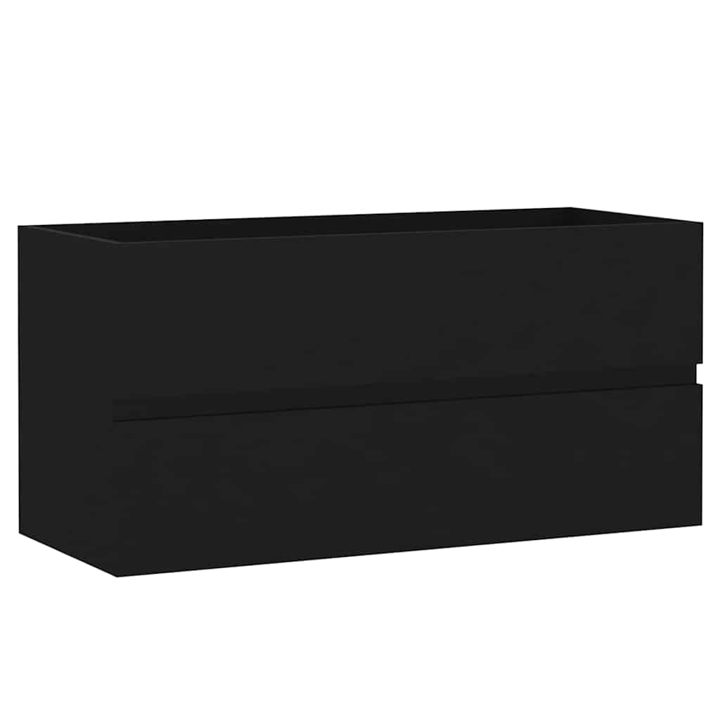 vidaXL Sink Cabinet Black 90x38.5x45 cm Engineered Wood 2
