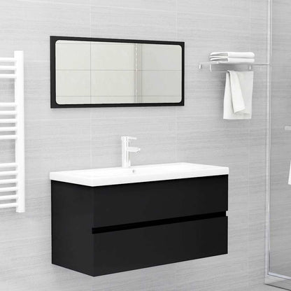 vidaXL Sink Cabinet Black 90x38.5x45 cm Engineered Wood 3