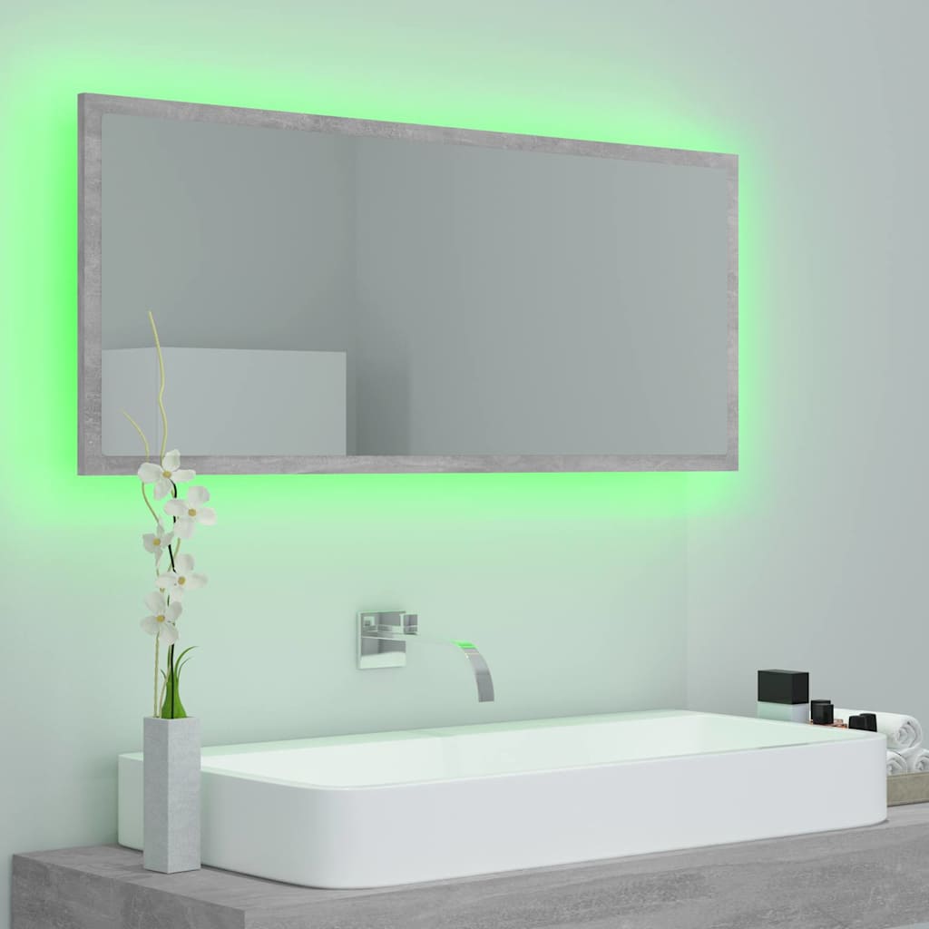 vidaXL Mirror | Concrete grey | Engineered wood and acrylic | Medium 4